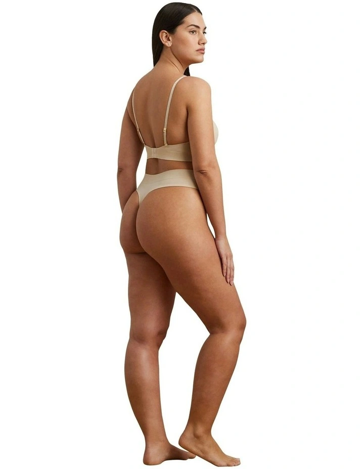 Lauren Seamless Recycled Jersey Thong in Light Truffle image 5