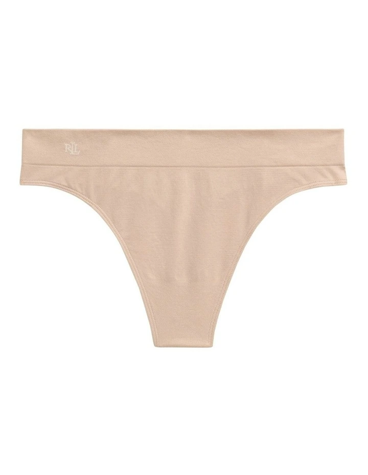 Lauren Seamless Recycled Jersey Thong in Light Truffle image 7