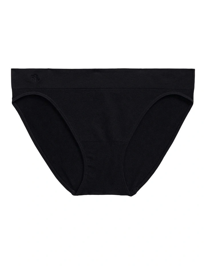 Lauren Seamless Recycled Jersey High Leg Bikini Brief in Black image 7