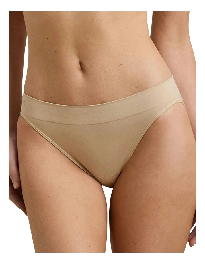 Lauren Seamless Recycled Jersey High Leg Bikini Brief in Light Truffle image 1