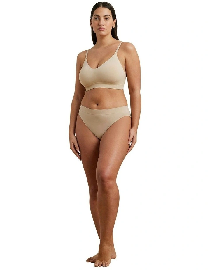 Lauren Seamless Recycled Jersey High Leg Bikini Brief in Light Truffle image 5