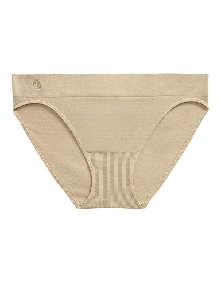 Lauren Seamless Recycled Jersey High Leg Bikini Brief in Light Truffle image 7