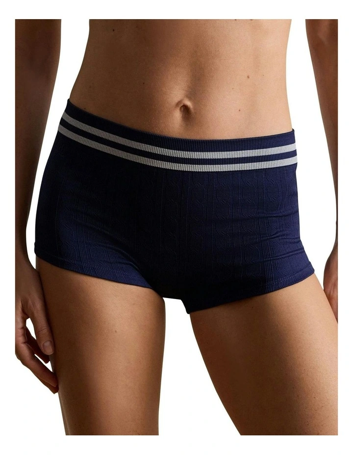 Cricket Cable Knit Seamless Girl Short Brief in Navy image 1