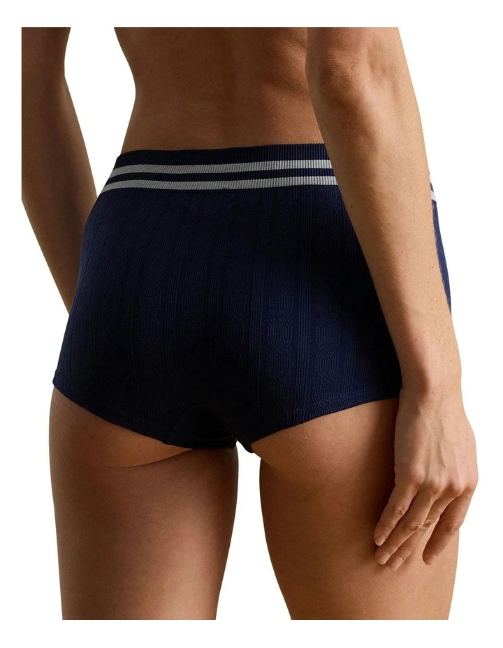 Cricket Cable Knit Seamless Girl Short Brief in Navy image 2