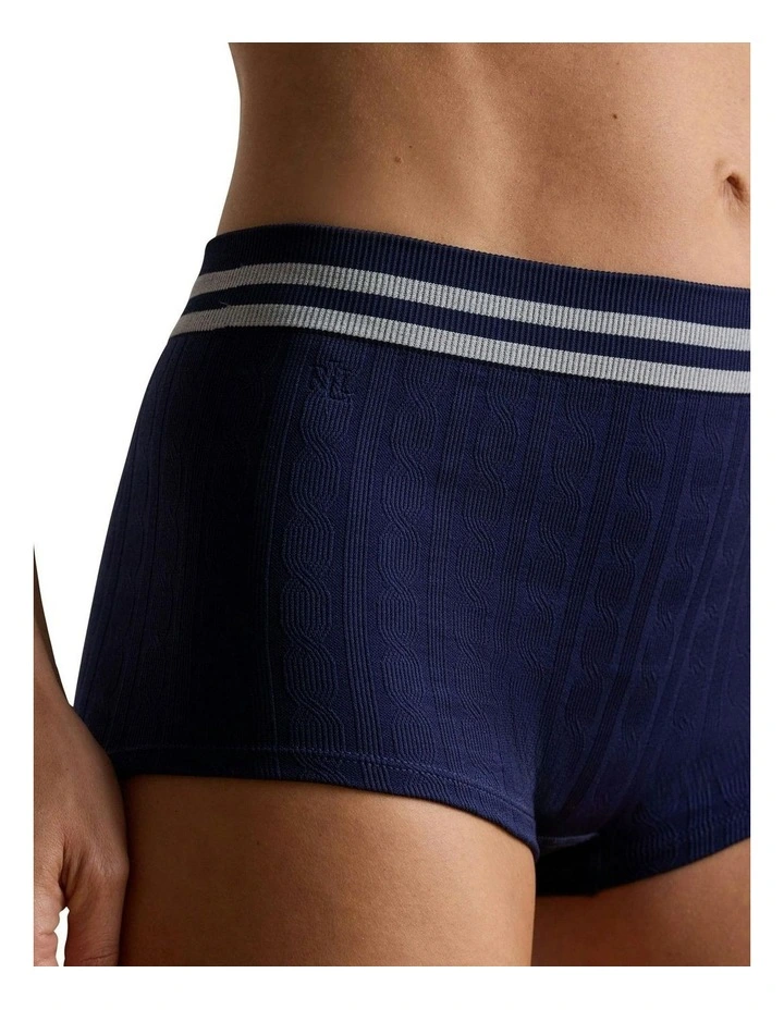 Cricket Cable Knit Seamless Girl Short Brief in Navy image 3