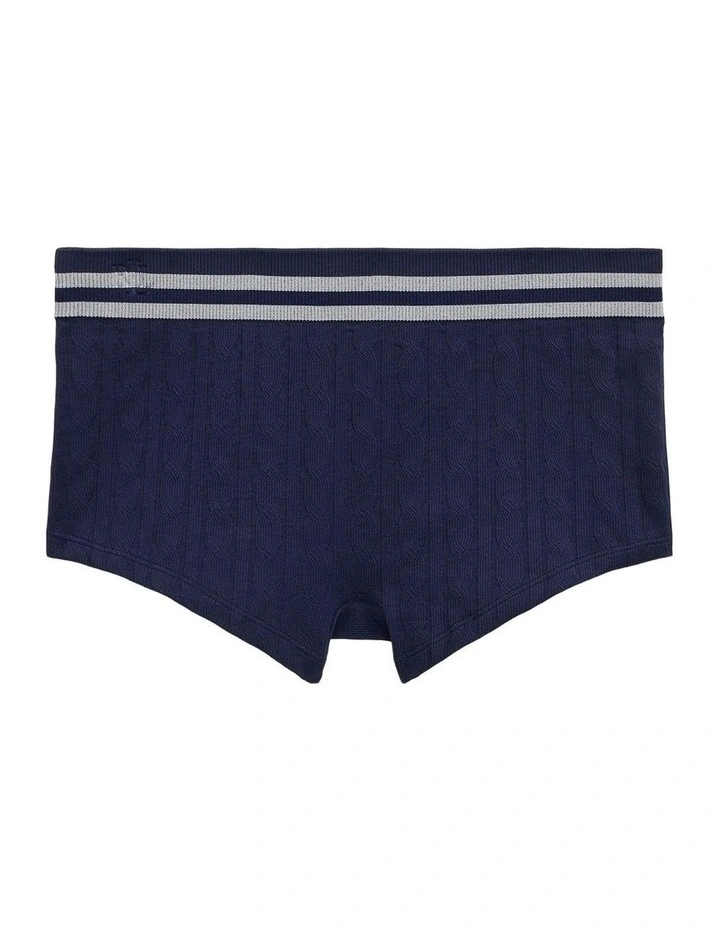 Cricket Cable Knit Seamless Girl Short Brief in Navy image 5