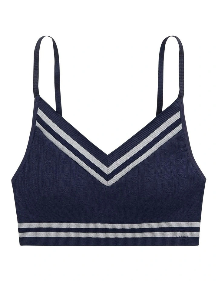 Cricket Cable Knit Wirefree Padded Bralette in Navy image 5
