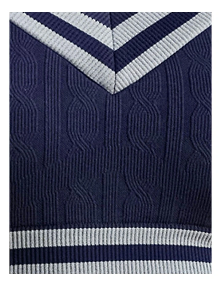 Cricket Cable Knit Wirefree Padded Bralette in Navy image 6
