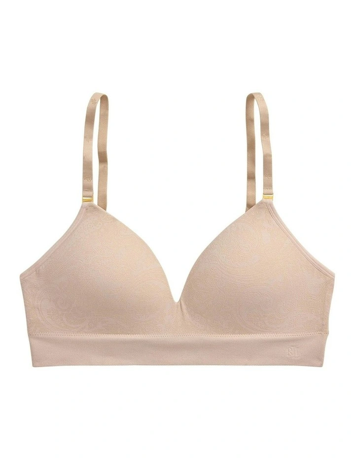Lauren Seamless Paisley Wirefree Lightly Moulded Bra in Sand image 7