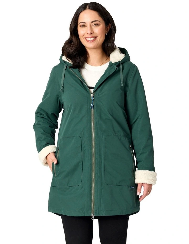 Hestia Waterproof Coat in Dark Green image 1