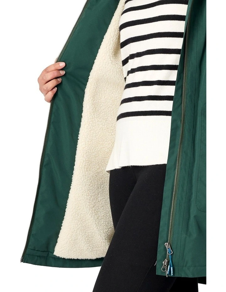 Hestia Waterproof Coat in Dark Green image 4