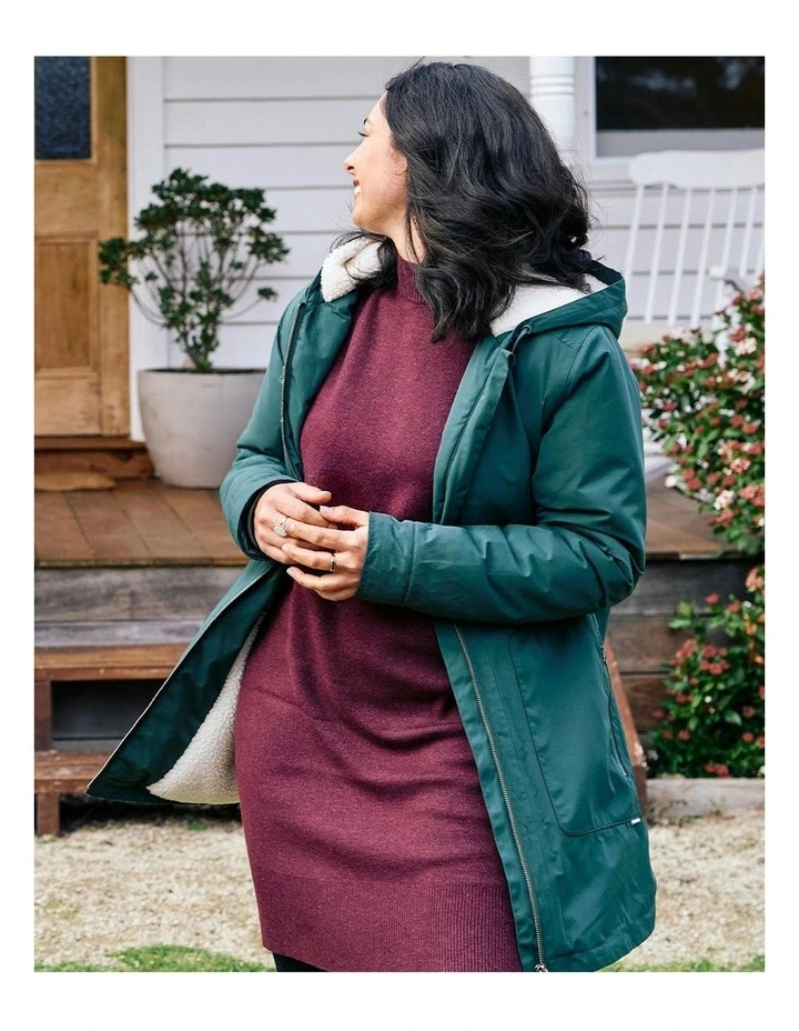 Hestia Waterproof Coat in Dark Green image 5