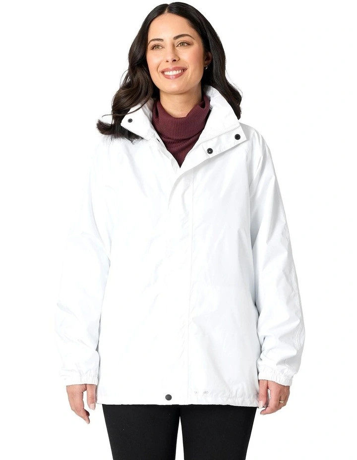 Stowaway Waterproof Rain Jacket in White image 1