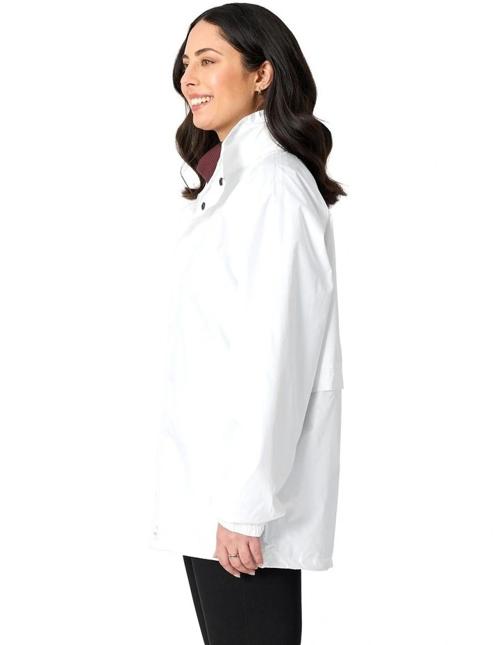 Stowaway Waterproof Rain Jacket in White image 3