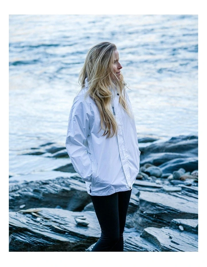 Stowaway Waterproof Rain Jacket in White image 5