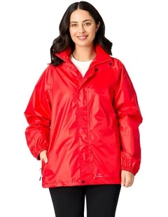 Stowaway Waterproof Rain Jacket in Red