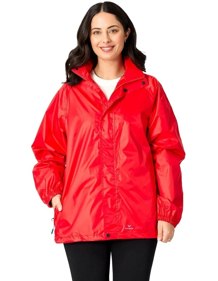 Stowaway Waterproof Rain Jacket in Red image 1