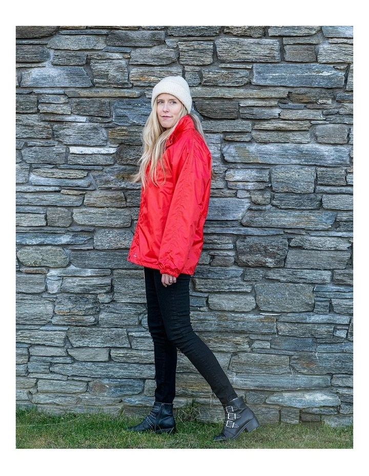 Stowaway Waterproof Rain Jacket in Red image 4