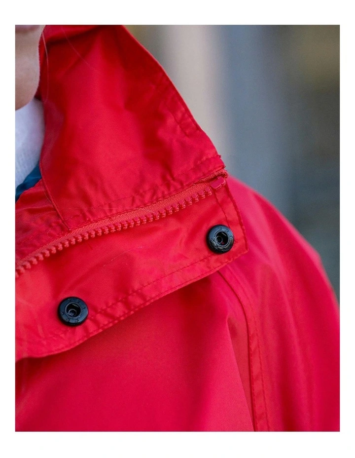 Stowaway Waterproof Rain Jacket in Red image 5
