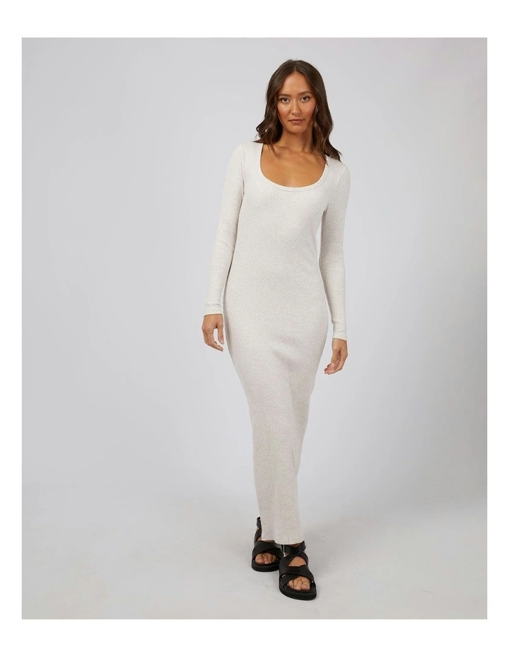 Hazel Long Sleeve Maxi Dress in Oatmeal image 1