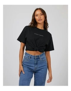 Logo Tee in Washed Black