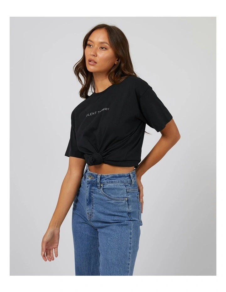 Logo Tee in Washed Black image 3