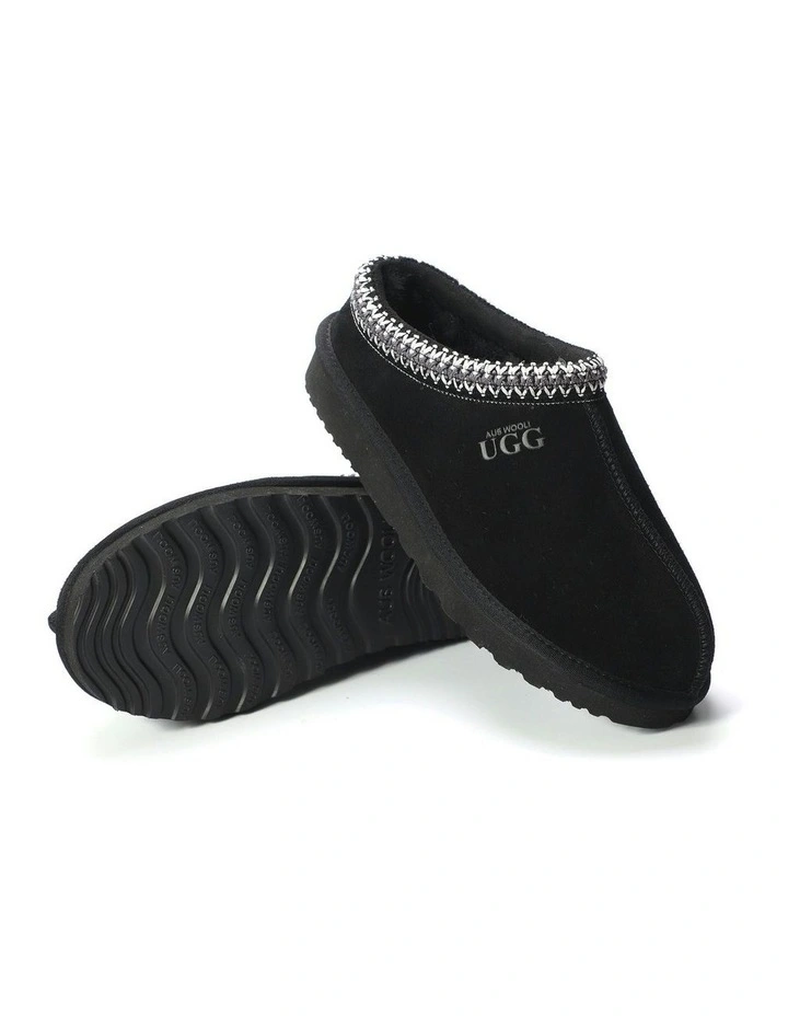 Sheepskin Ankle Braid Croydon Slippers in Black image 3
