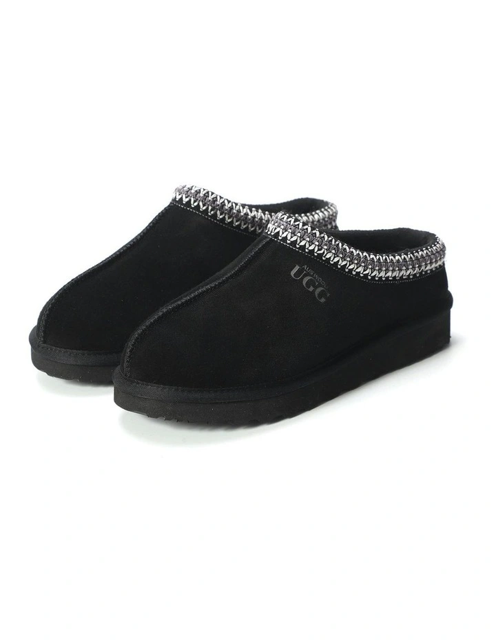 Sheepskin Ankle Braid Croydon Slippers in Black image 5