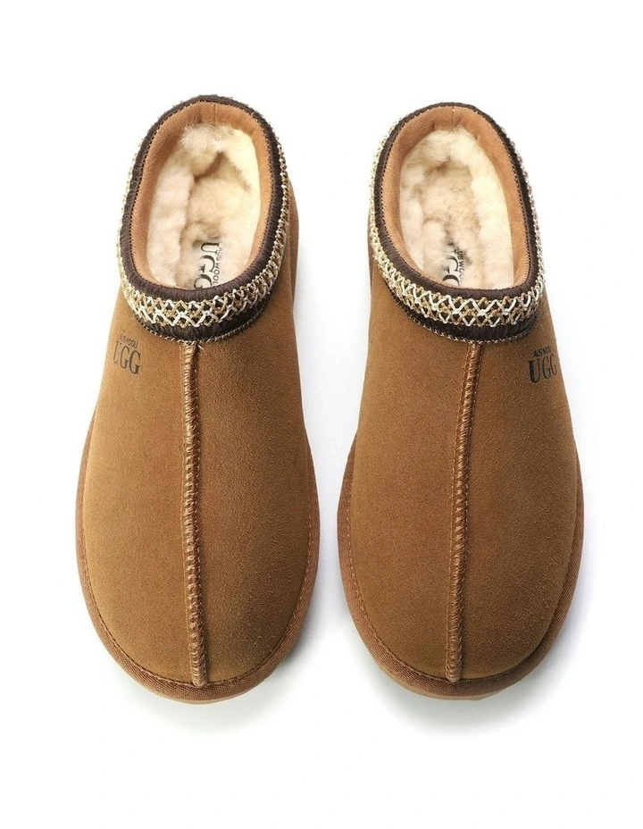 Sheepskin Ankle Braid Croydon Slippers in Brown image 3