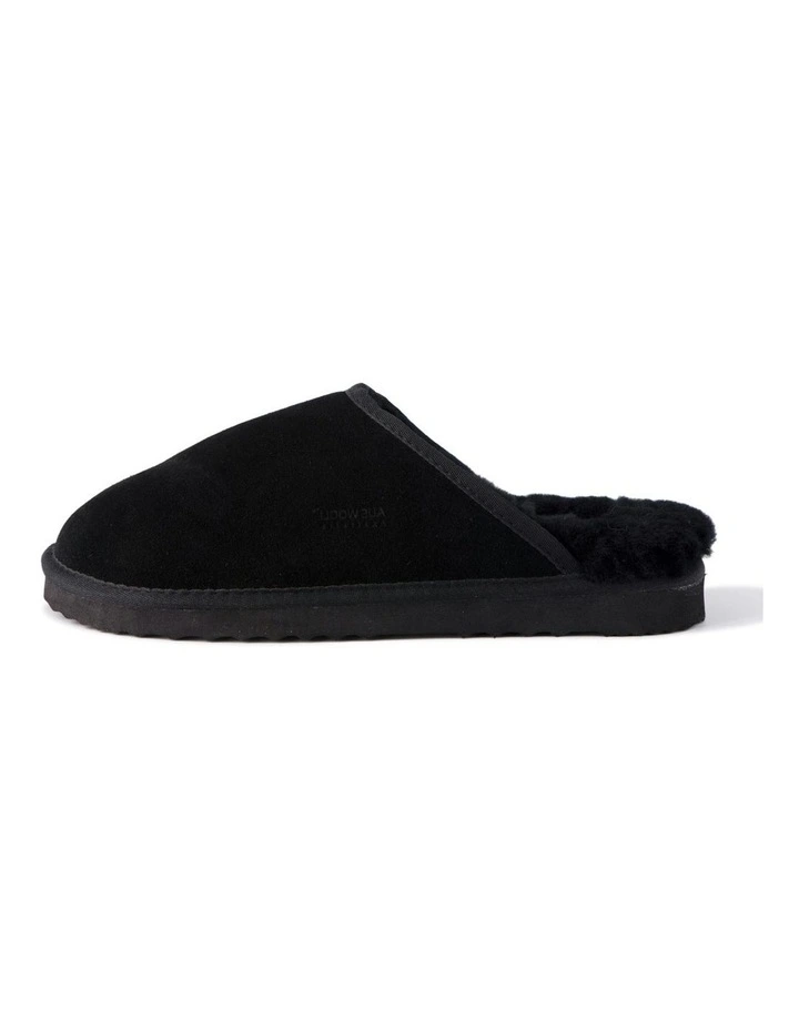 Sheepskin Wool Manly Slippers in Black image 4