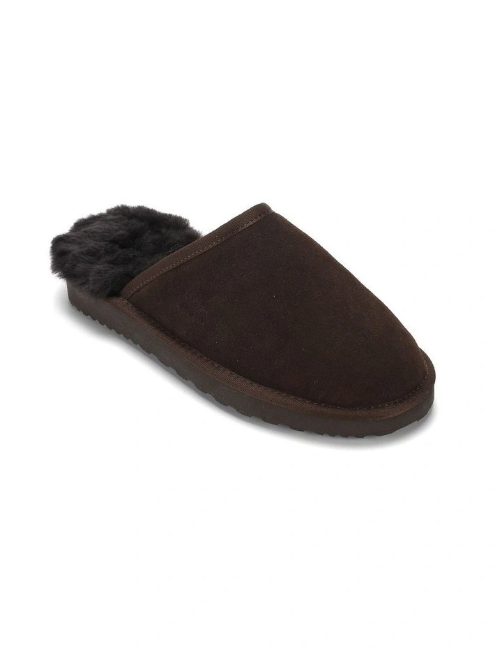 Sheepskin Wool Manly Slippers in Brown image 1