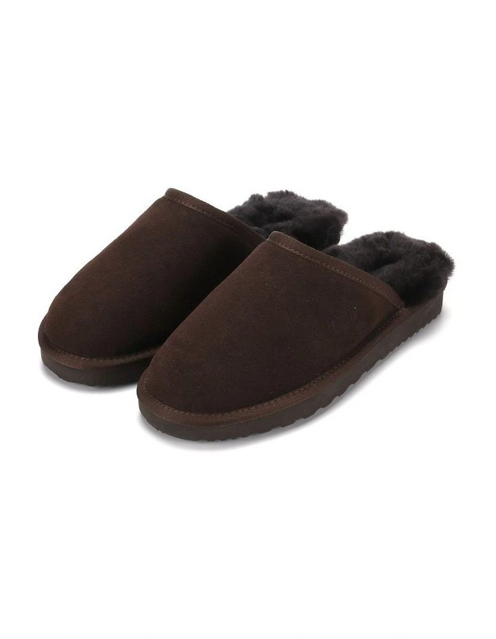 Sheepskin Wool Manly Slippers in Brown image 3
