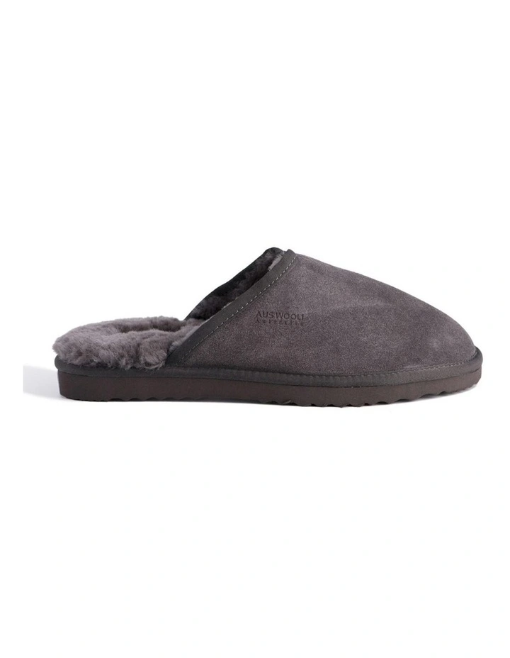 Sheepskin Wool Manly Slippers in Grey image 2