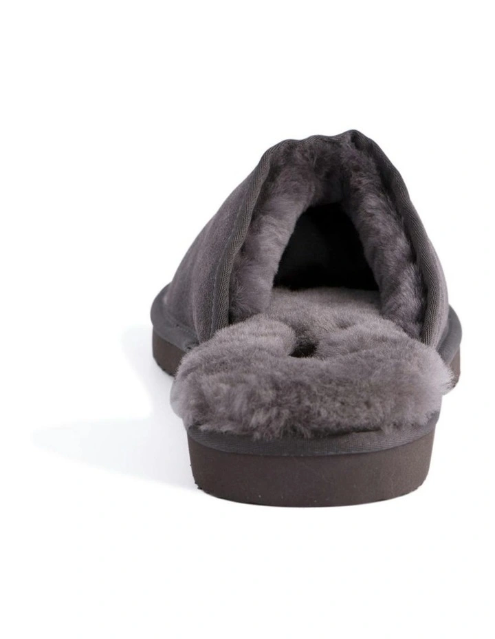 Sheepskin Wool Manly Slippers in Grey image 3