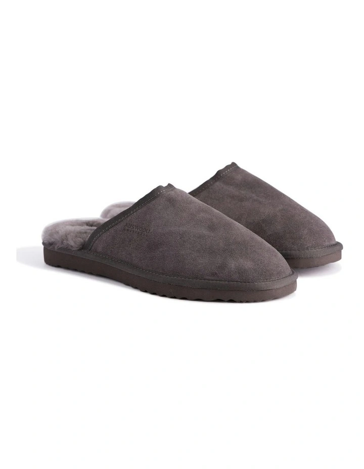 Sheepskin Wool Manly Slippers in Grey image 6