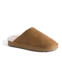 Sheepskin Wool Manly Slippers in Brown