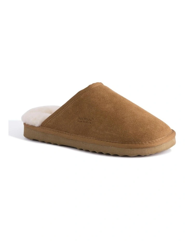 Sheepskin Wool Manly Slippers in Brown image 1