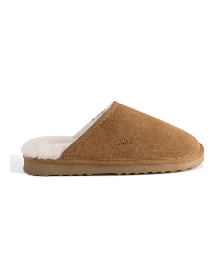 Sheepskin Wool Manly Slippers in Brown image 2