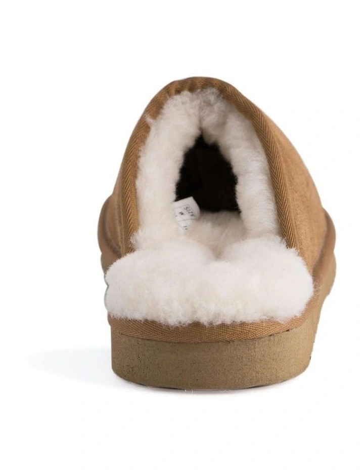 Sheepskin Wool Manly Slippers in Brown image 3