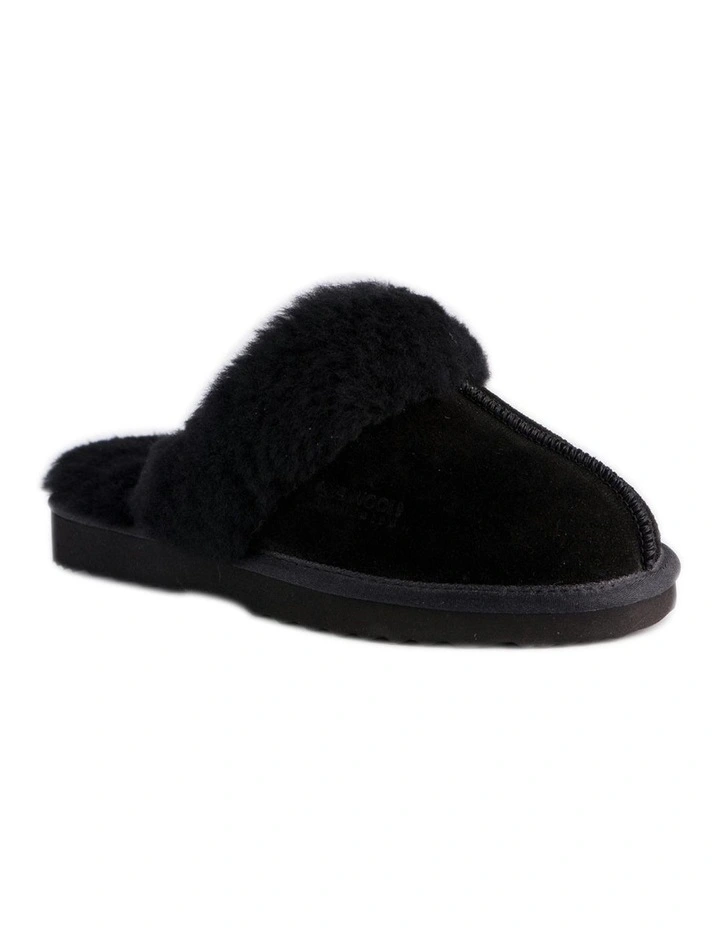 Sheepskin Wool Sydney Slippers in Black image 1
