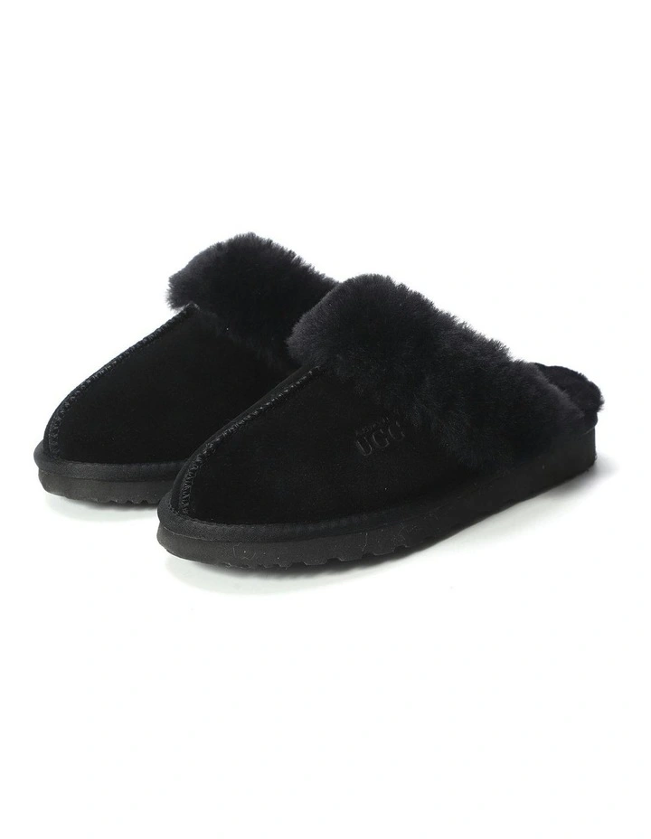 Sheepskin Wool Sydney Slippers in Black image 2
