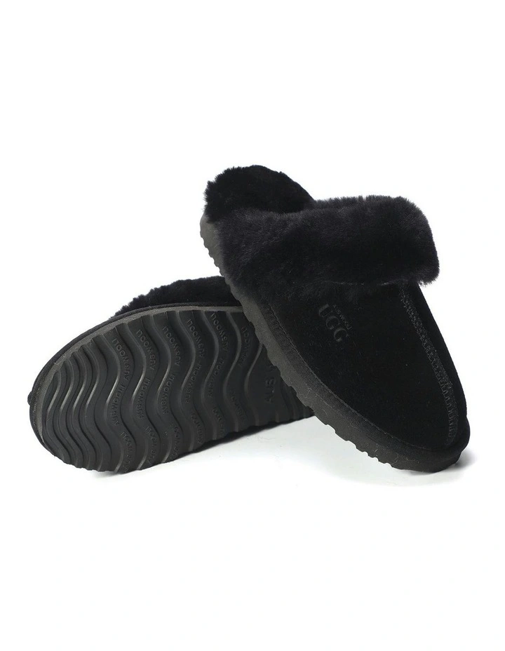 Sheepskin Wool Sydney Slippers in Black image 4