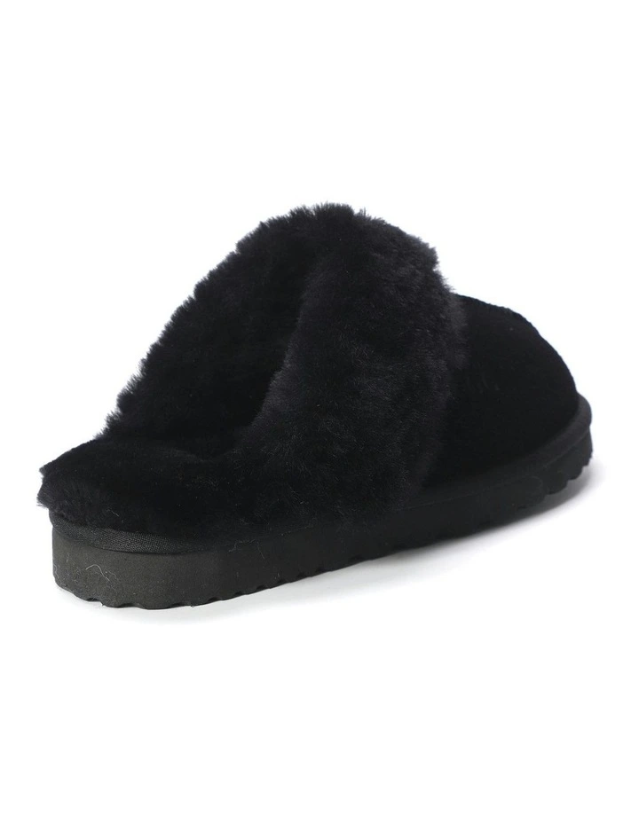 Sheepskin Wool Sydney Slippers in Black image 5