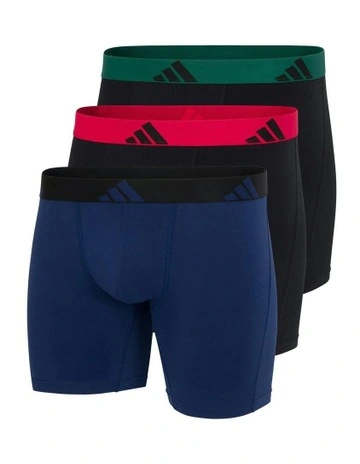 Active Flex Cotton Boxer Brief Underwear 3 Pack in Multi