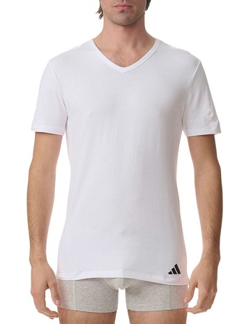 Active Flex Cotton V-Neck T-shirt 2 Pack in White
