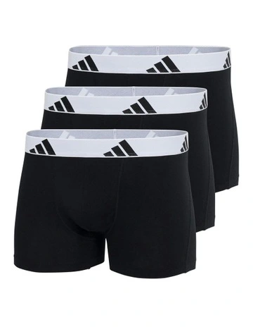 Active Flex Cotton Trunk Underwear 3 Pack in Black