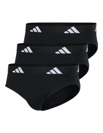 Active Flex Cotton Brief Underwear 3 Pack in Black