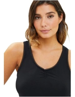 Chill Viscose Blend Thermal Tank Top in Black