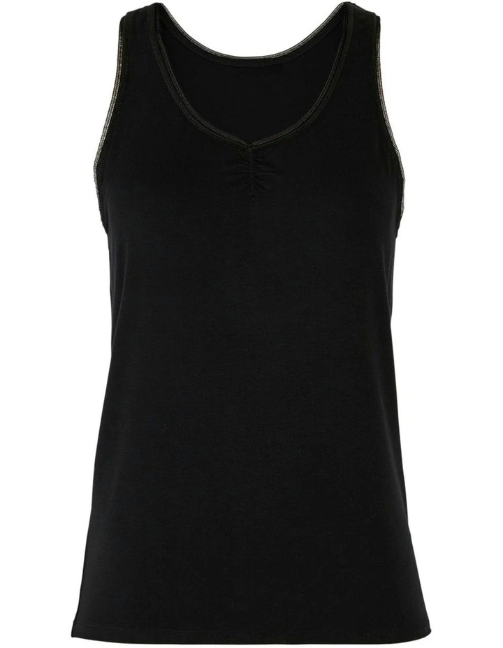 Chill Viscose Blend Thermal Tank Top in Black image 7