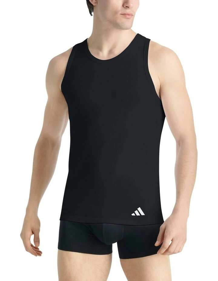 Active Flex Cotton Ergonomic Tank Top 2 Pack in Black image 1
